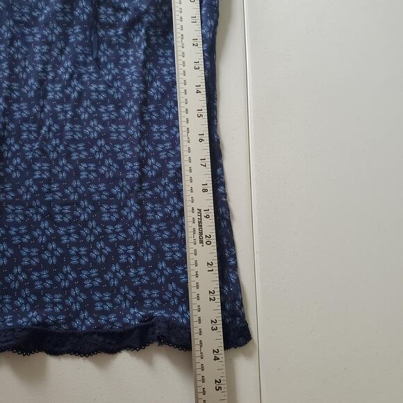 Y2K American Eagle Tank Top Women Small Blue Floral Lace Babydoll Shelf Bra Cami - Picture 6 of 9